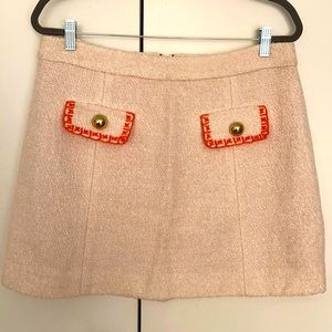 Sail to Sable Cream and Orange Tweed Mini Skirt